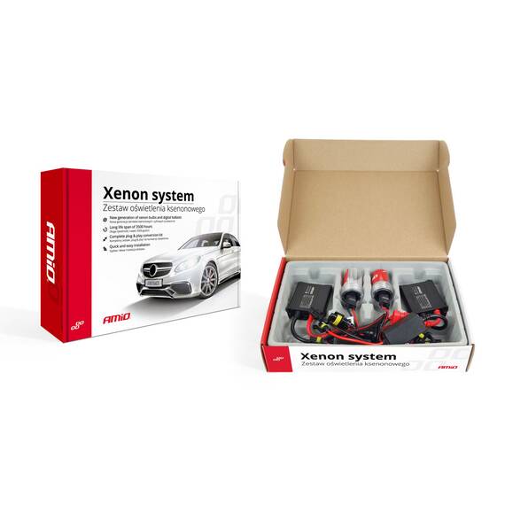 Kit XENON AC model SLIM, compatibil H8, H9, H11, 35W, 9-16V, 6000K, destinat competitiilor auto sau off-road - - Roveli