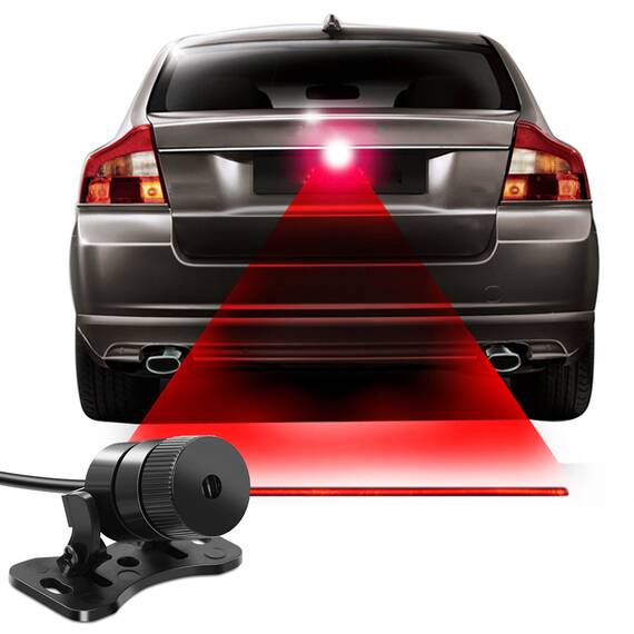 Proiector de ceata cu Raza Laser Anti-Accident, alimentare 12V, culoare rosie, pentru vehicule Off-Road, ATV, SSV - - Roveli