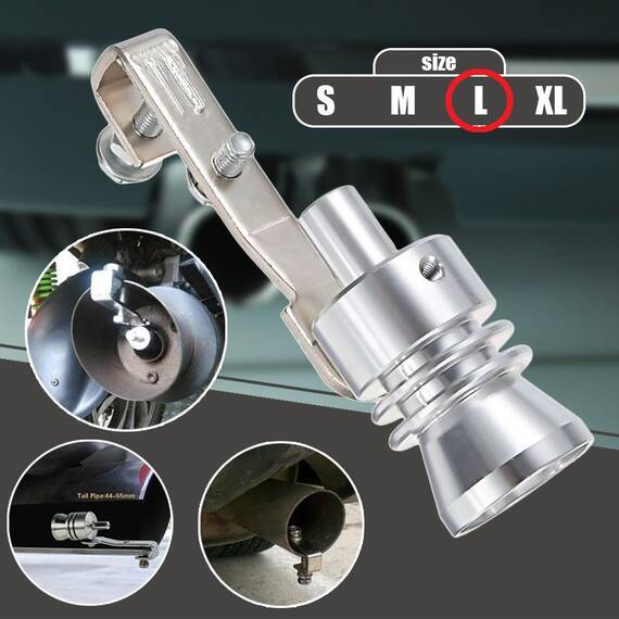 Fluier din aluminiu pentru toba marime L, compatibil cu motoare intre 2000 - 2400 cc - - Roveli