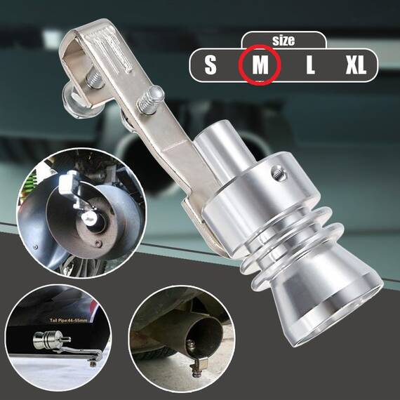 Fluier din aluminiu pentru toba marime M, compatibil cu motoare intre 1600 - 2000 cc - - Roveli