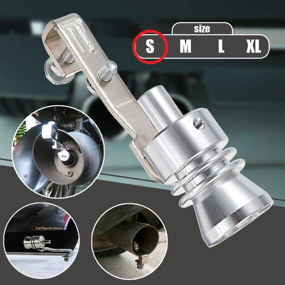 Fluier din aluminiu pentru toba marime S, compatibil cu motoare intre 1000 - 1600 cc - - Roveli