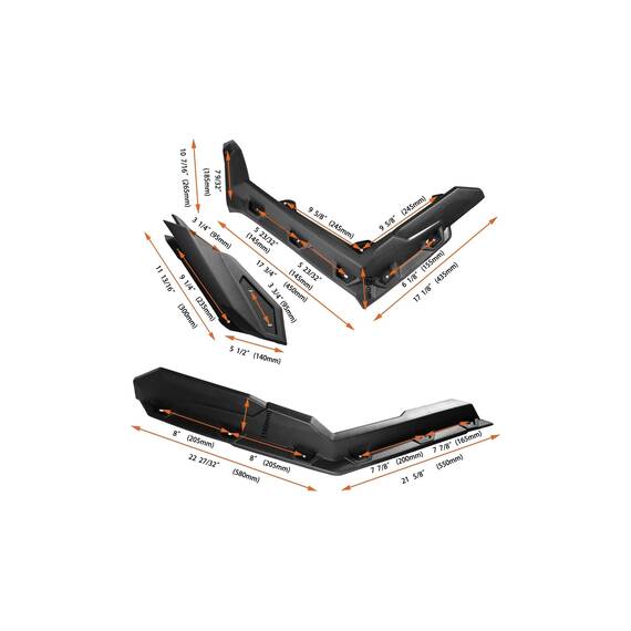 Overdendere aparatori noroi fata + spate compatibile MAVERICK X3 cu 2 locuri sau 4 locuri  Cod: RZR-083 - - Roveli