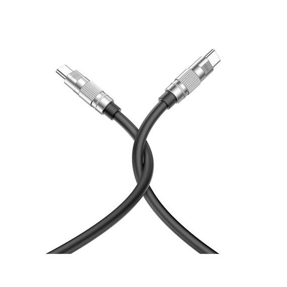 Cablu silicon pentru incarcare 60W Quick Charge si transfer date Type-C la Type-C   Cod: XO-NBQ228B - - Roveli