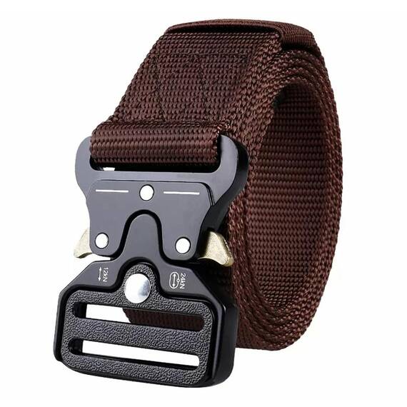Curea Tactica pentru pantaloni, culoare Maro cu catarama Neagra - - Roveli