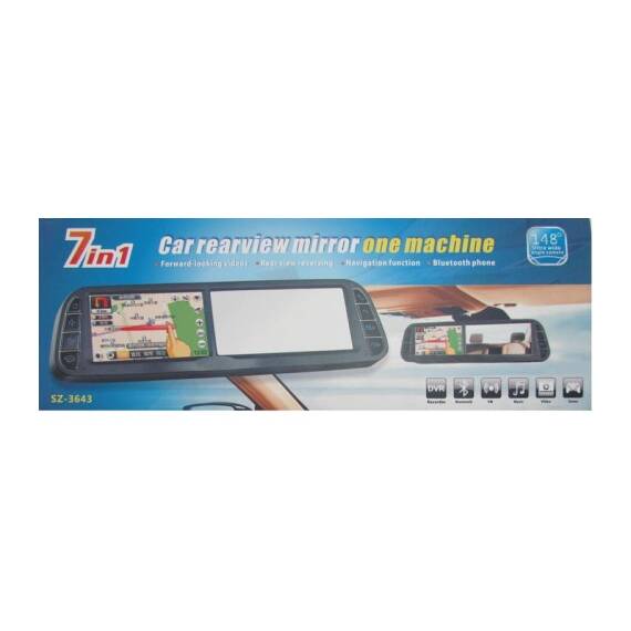 Oglinda monitor cu GPS plus multe alte functii 7in1 - - Roveli