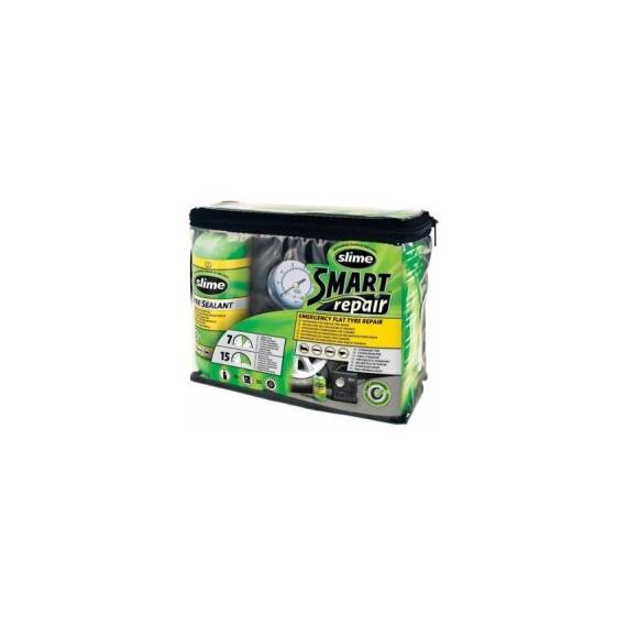 Kit pentru pană cu soluție de reparație anvelope Slime și Compresor 473ml - - Roveli