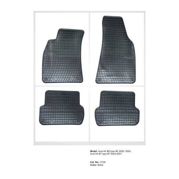 Covoare cauciuc AUDI A4 B6 typ8E 2000-2004 ( 0729, P30 ) - - Roveli