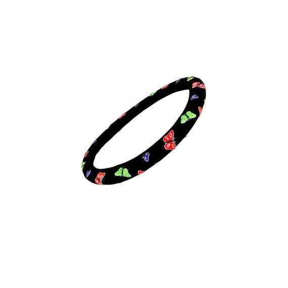 Husă volan cu fluturi / mărime M  /neagra / făra cutie - - Roveli