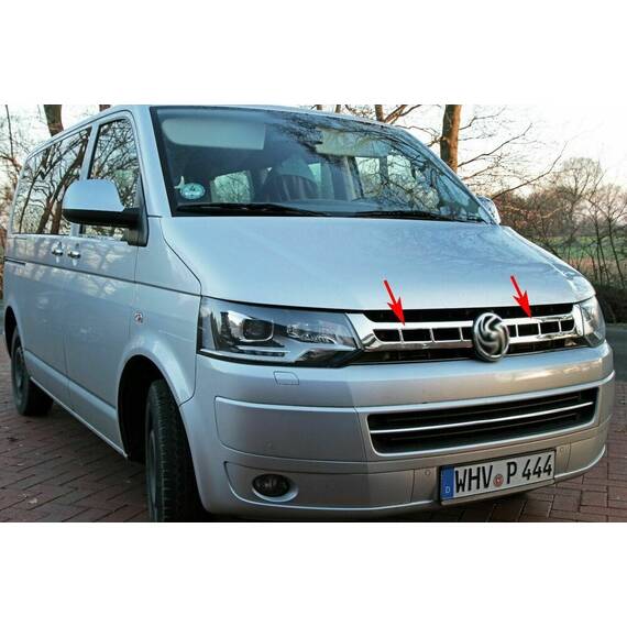Ornamente crom pt. grila fata compatibil VW T5 Facelift 09/2009 - 2015 CROM 3960 - - Roveli
