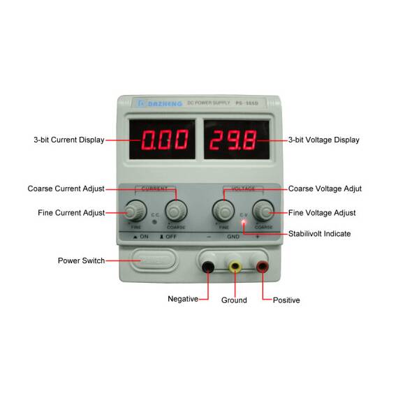 Sursa tensiune reglabila  0 - 30V, 5A COD:305D - - Roveli