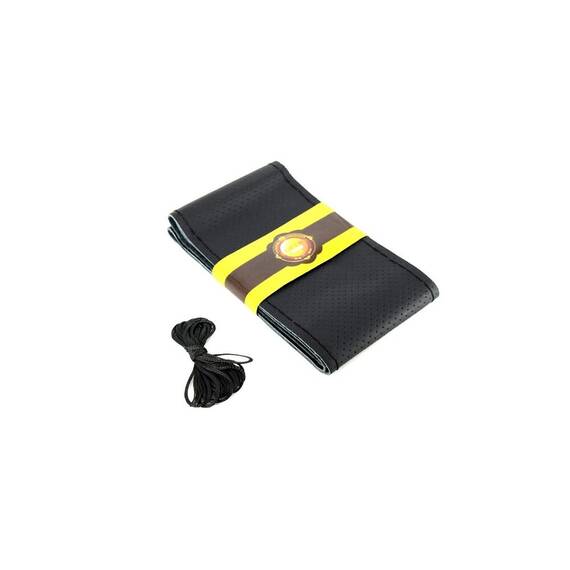 Husa volan LUX FST01 cu ac si ata piele cu gaurele marime: 2XL Culoare: negru - PREMIUM - - Roveli