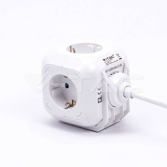 Priză 4 Circuite și Mufă USB Cubică 3G 1.55mm x 1.4m COD: 8800 - - Roveli