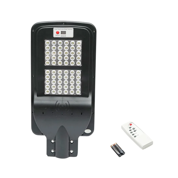 Lampa LED cu prindere pe stalp pentru iluminat stradal 6V/60W cu panou solar monocristalin si senzor de miscare BK69219 - - Roveli