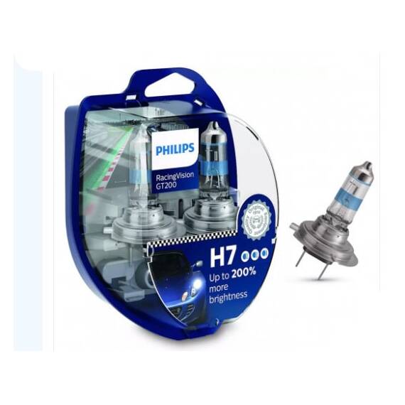 Set 2 Becuri auto Philips H7 RacingVision GT200 +200% Cod: 00577928 - - Roveli