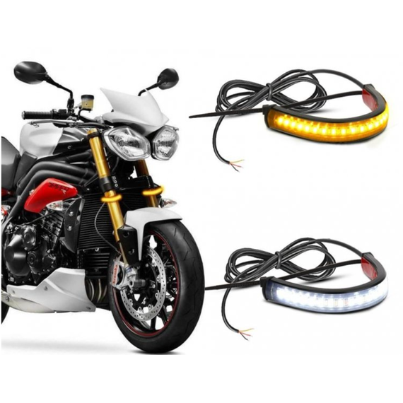 Set banda DRL 12.5cm 12V cu functie de semnalizare dinamica. COD: 8260064​ - - Roveli
