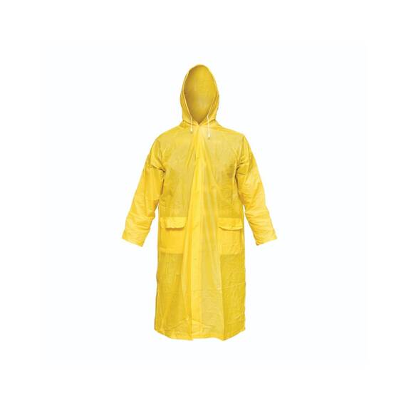 Pelerina cu gluga impermeabila din PVC, 2 buzunare, inchidere cu capse, galben, XL  Cod:BK77423 - - Roveli