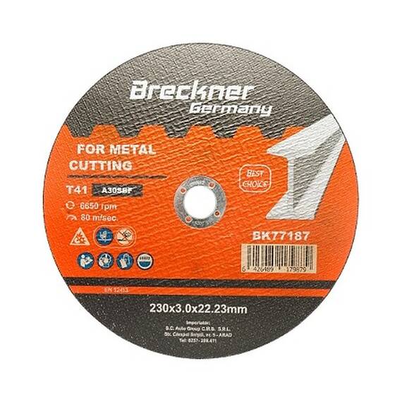 Panza disc flex pentru taiat si polizat metal T41 230x3.0x22mm Cod: BK77187 - - Roveli