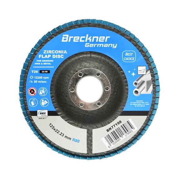 Disc lamelar abraziv cu zirconiu pentru taiat si polizat metal P80 Cod:BK77198 - - Roveli