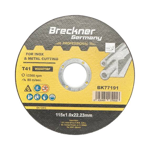 Panza disc flex pentru taiere inox T41 115x1.0x22mm BK77191 - - Roveli