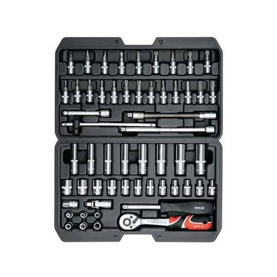 TRUSĂ CHEI TUBULARE+ BIȚI 1/4", 56 BUC Cod:YT-14501 - - Roveli