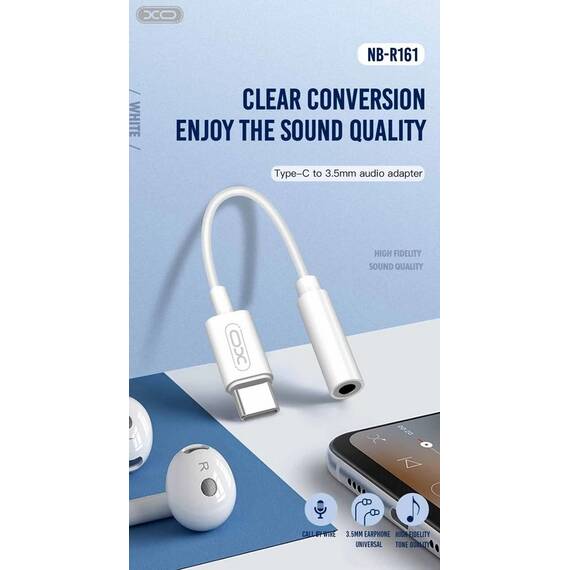 Cablu adaptor USB Type-c la jack 3,5mm  COD:XO-NBR161 - - Roveli