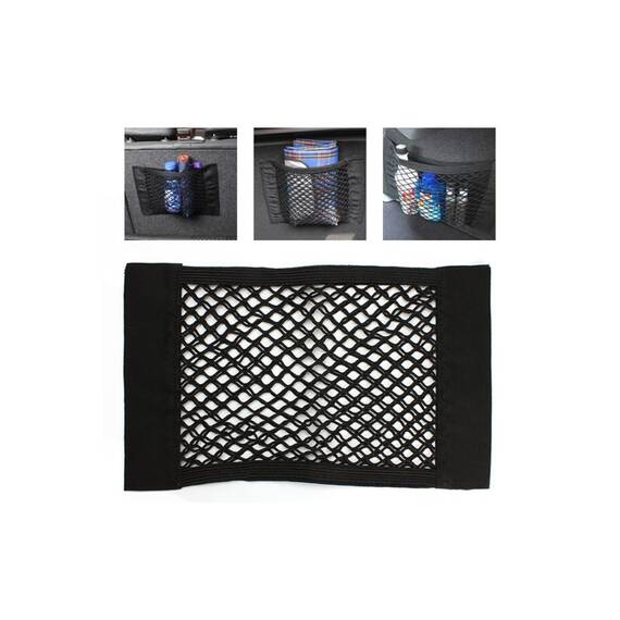 Plasa elastica / organizator portbagaj tip buznar cu scai si banda dublu adeziva XL 25*70cm Cod: EM-70 - - Roveli