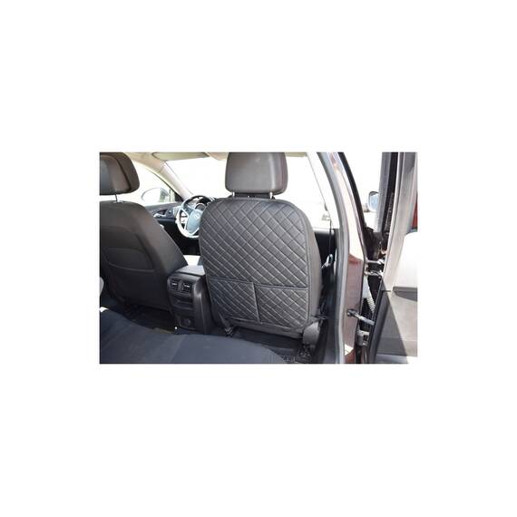 Protectie spate scaun auto imitatie piele Cod: 9070 - Negru cusatura Neagra - - Roveli