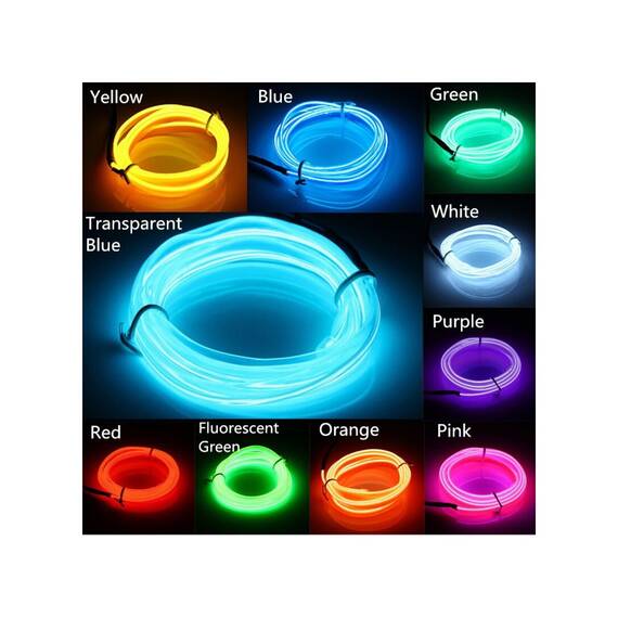 Fir cu neon PREMIUM  12V -lungime 2 metri - ELW-2M-W Alb - - Roveli