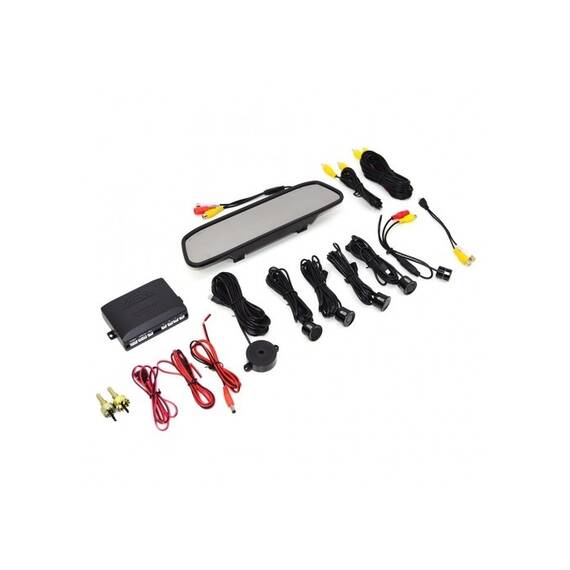 Sistem senzori+camera marsarier cu display oglinda 4,3" Cod: JCS-041 12V - - Roveli