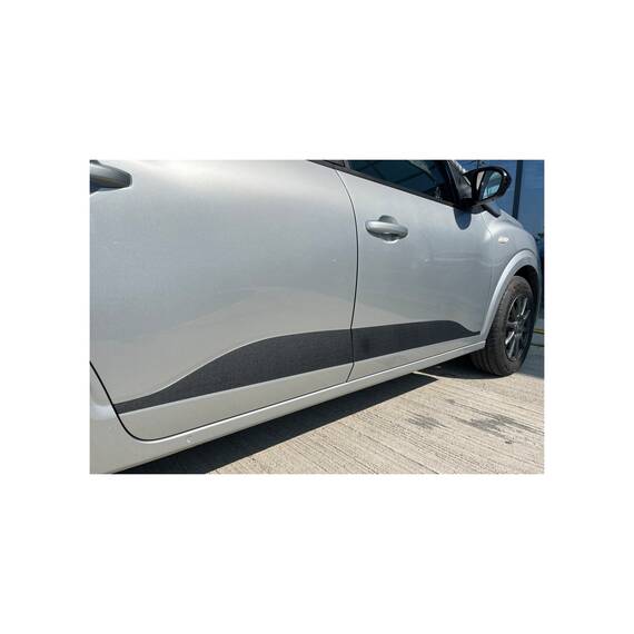 Abtibild bandou lateral compatibil Logan 3 negru mat texturat  (4 bucati) Cod:QITL3-01 - - Roveli