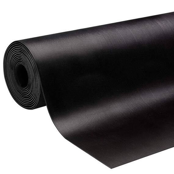Covor Antiderapant din Cauciuc, Linoleum din Cauciuc pentru Protectie Podea Auto - model STRIURI FINE - - Roveli