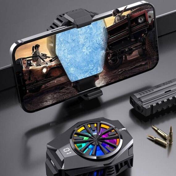 Cooler cu suport telefon CL8, RGB, LED - 7- Roveli