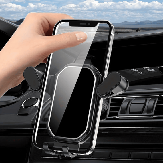 Suport auto telefon Z101A, prindere in grila de ventilatie, clema - 4- Roveli