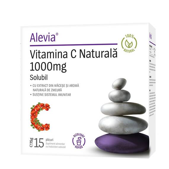 Vitamina C Naturală 1000mg Solubil 15 plicuri Alevia - - Roveli