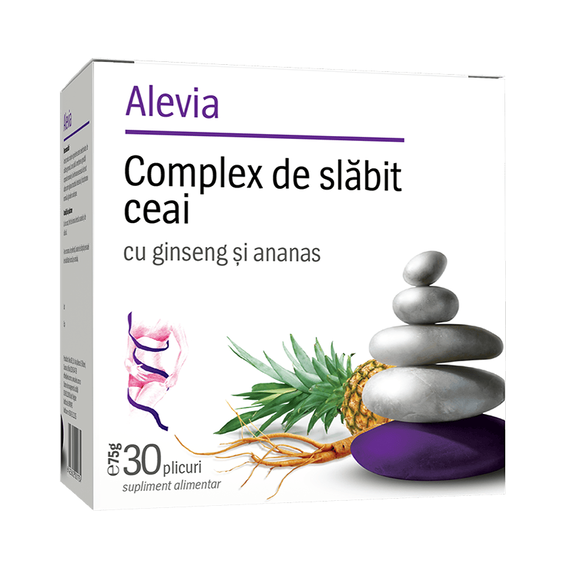 Complex de Slăbit Ceai cu Ginseng și Ananas 30 plicuri Alevia - - Roveli