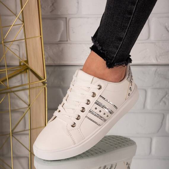 Tenisi dama din piele ecologica Albi Sorina, Culoare (12): Alb, Marime (12): 36 - - Roveli