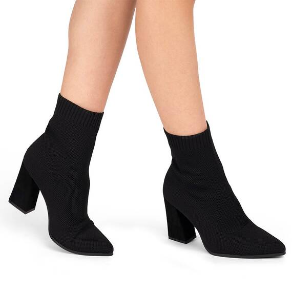 Botine dama cu toc patrat imblanite Negru Parker, Culoare (12): Negru, Marime (12): 40 - 2- Roveli