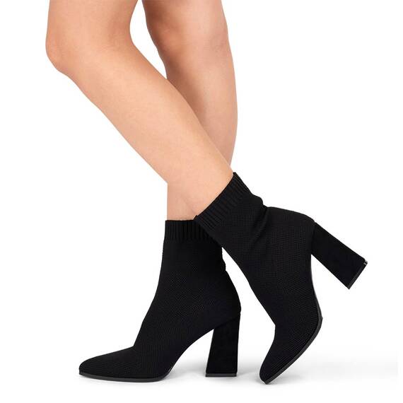 Botine dama cu toc patrat imblanite Negru Parker, Culoare (12): Negru, Marime (12): 40 - 4- Roveli