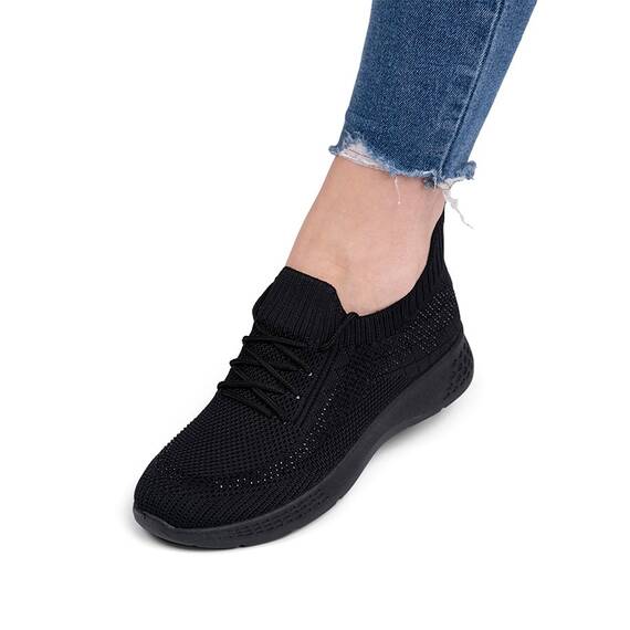Sneakersi dama din material textil cu sclipici Negri Vali, Culoare (12): Negru, Marime (12): 36 - 8- Roveli