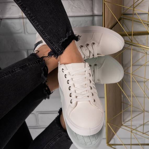 Tenisi dama din piele ecologica Albi Sorina, Culoare (12): Alb, Marime (12): 36 - 4- Roveli