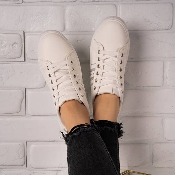 Tenisi dama din piele ecologica Albi Sorina, Culoare (12): Alb, Marime (12): 36 - 3- Roveli