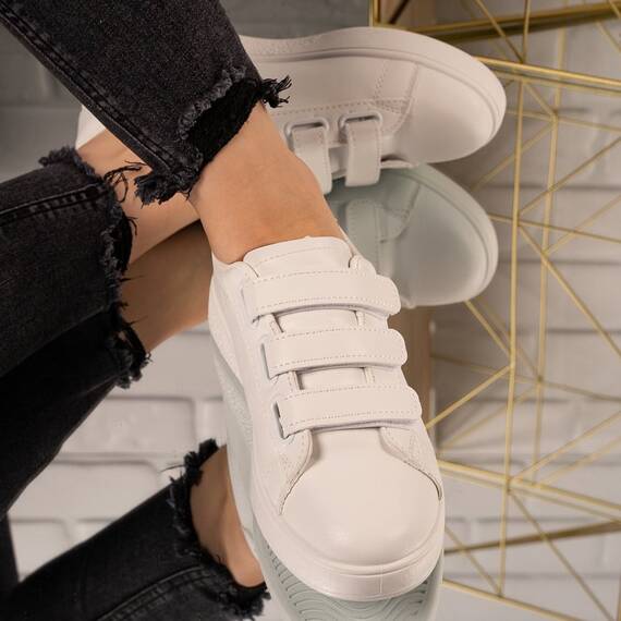 Sneakers dama din piele ecologica cu scai Albi Marta, Culoare (12): Alb, Marime (12): 36 - 7- Roveli
