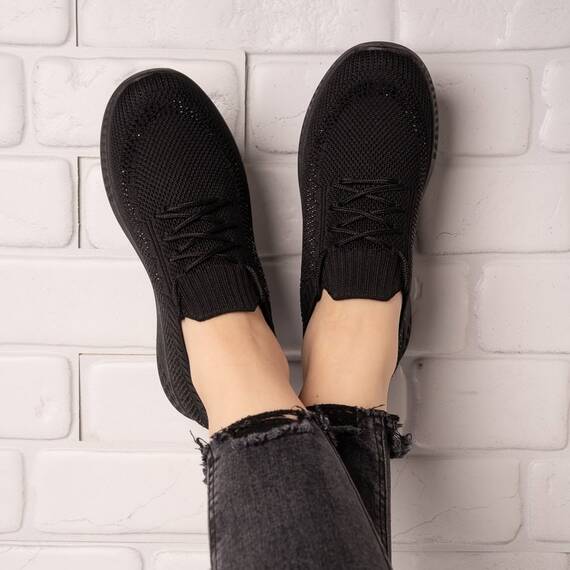 Sneakersi dama din material textil cu sclipici Negri Vali, Culoare (12): Negru, Marime (12): 36 - 6- Roveli