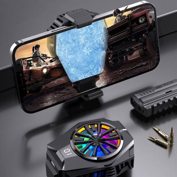 Cooler cu suport pentru telefon CL8, afisaj digital, LED - 2- Roveli