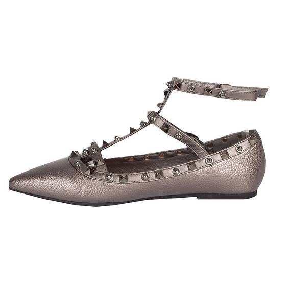 Balerini de dama cu barete YT5512-G, Culoare (12): Gri, Marime (12): 36 - 5- Roveli