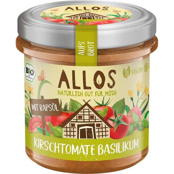 Crema tartinabila cu rosii cherry si busuioc 140g Allos - - Roveli