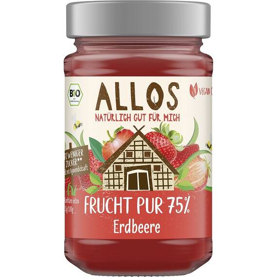 Dulceata bio de capsuni cu sirop de agave 250g Allos - - Roveli