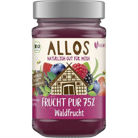 Dulceata bio de fructe de padure cu sirop de agave 250g Allos - - Roveli