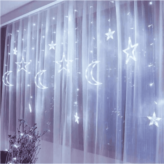 Instalatie de Craciun LED, stele si luna, 3x1m, interconectabila - 2- Roveli
