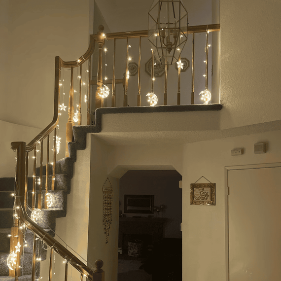 Instalatie de Craciun LED, stele cu luna, 3x1m, interconectabila - 4- Roveli